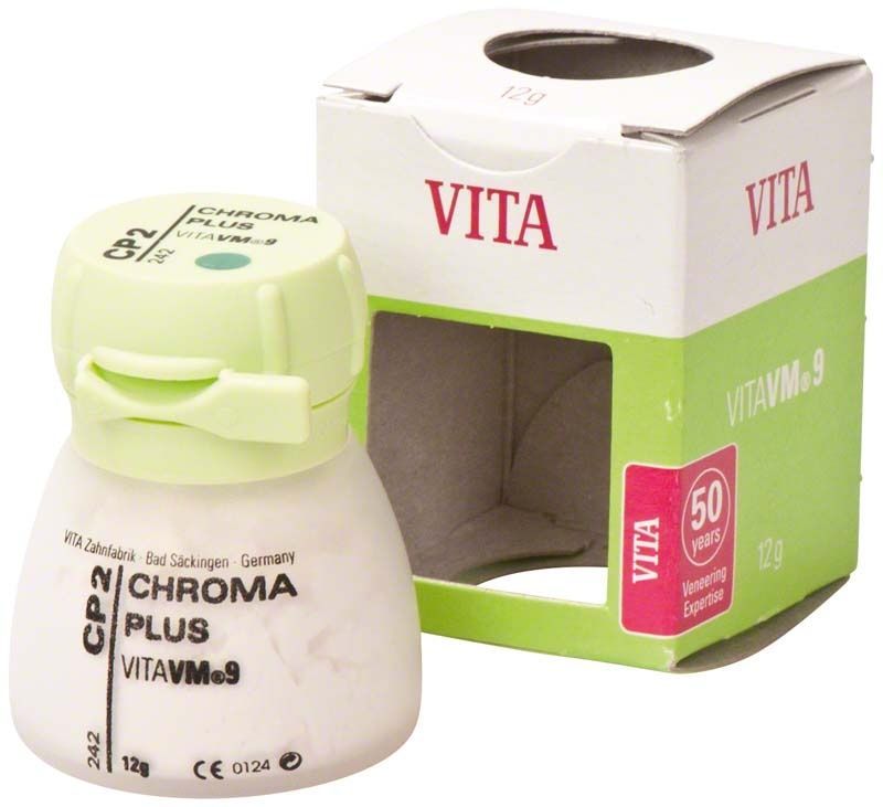 VITA VM9 Chroma Plus 12g Tiegel mit Verpackung.