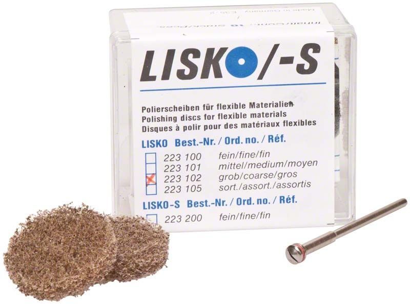 Lisko Polierscheiben Grob mit Verpackung und Zubehör.