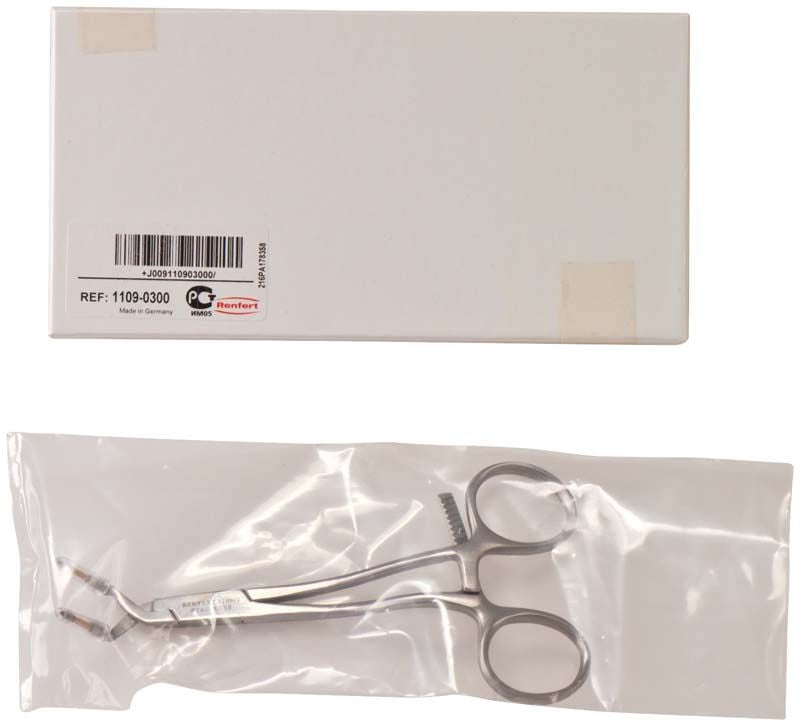 Chirurgisches Instrument Keramogrip gebogen in Verpackung mit Sichtfenster.