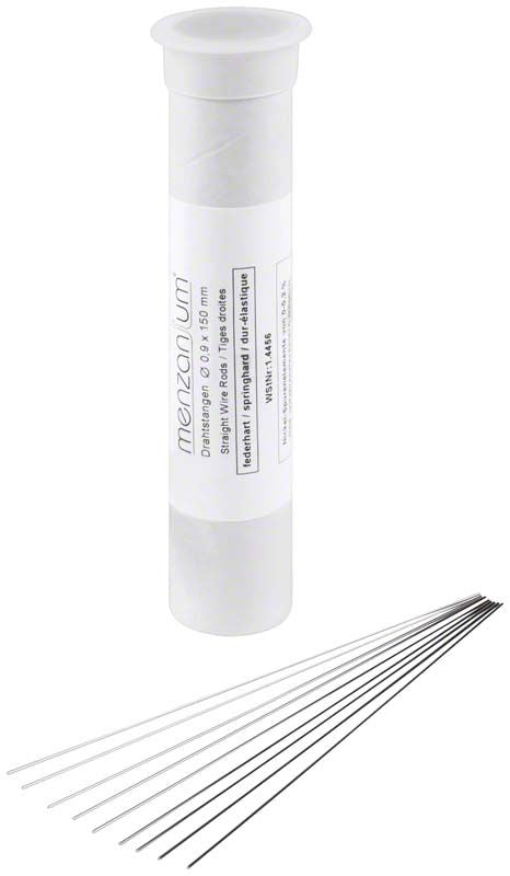 MENZANIUM® Drahtstangen federhart in Röhrenverpackung, Größe 0,9 x 150mm.