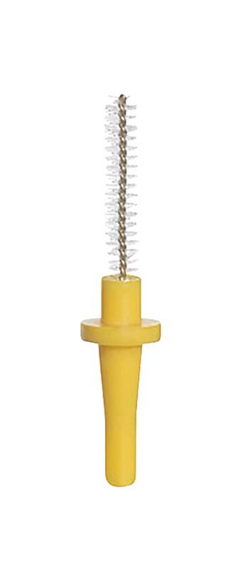 Gelber Pic-Brush® Ersatzbürstenaufsatz mit ultrafeiner Bürste für Interdentalreinigung.