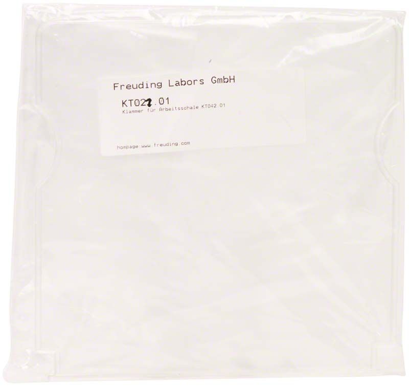 Klappe für Arbeitsschalen crystal in transparenter Verpackung mit Etikett.