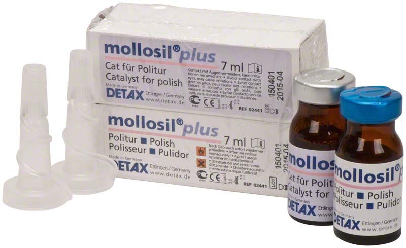 mollosil® plus Politur 2x7ml mit Katalysatorfläschchen und Dosierspitzen