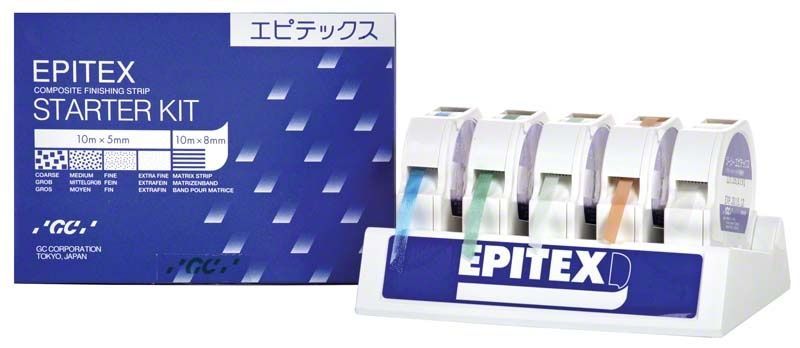 EPITEX™ Refill Starter Kit mit verschiedenen Finier- und Polierstreifen in Spenderbox.