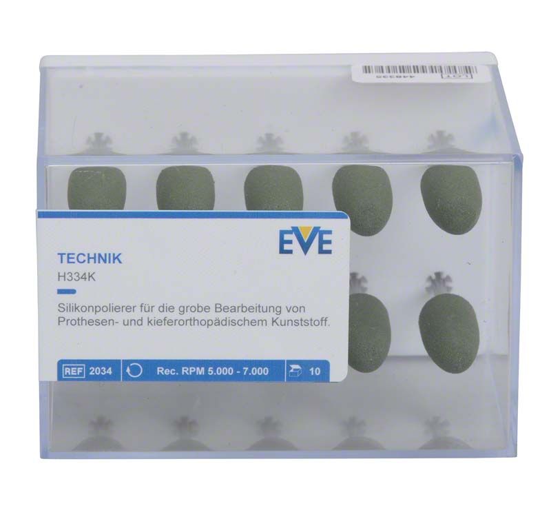Silikonpolierer EVE TECHNIK H334K in Verpackung mit grünem Schleifkopf.