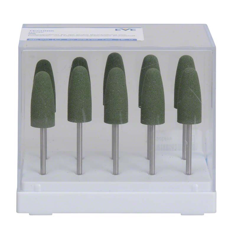 10er-Set grüner Polierer EVE TECHNIK H334K in Kunststoffbox.