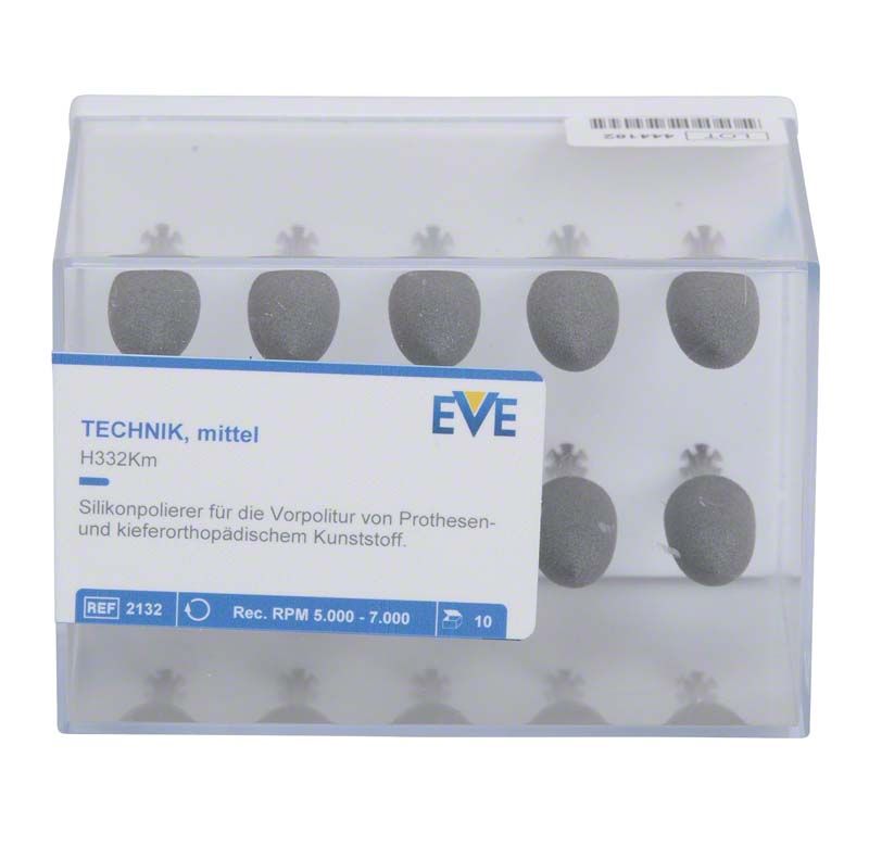 Silikonpolierer EVE TECHNIK 10er H332Km in transparenter Verpackung.