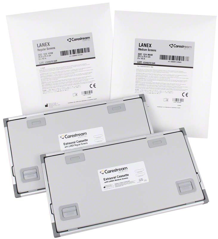LANEX® Verstärkungsfolie 12,7x30,5cm für Dentalradiologie mit Verpackung.