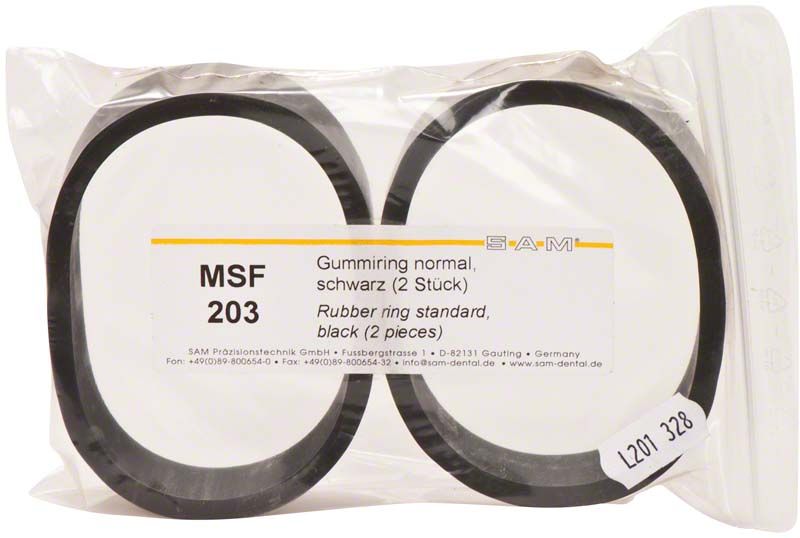 Gummiringe schwarz für Splitcastformer in transparenter Verpackung.