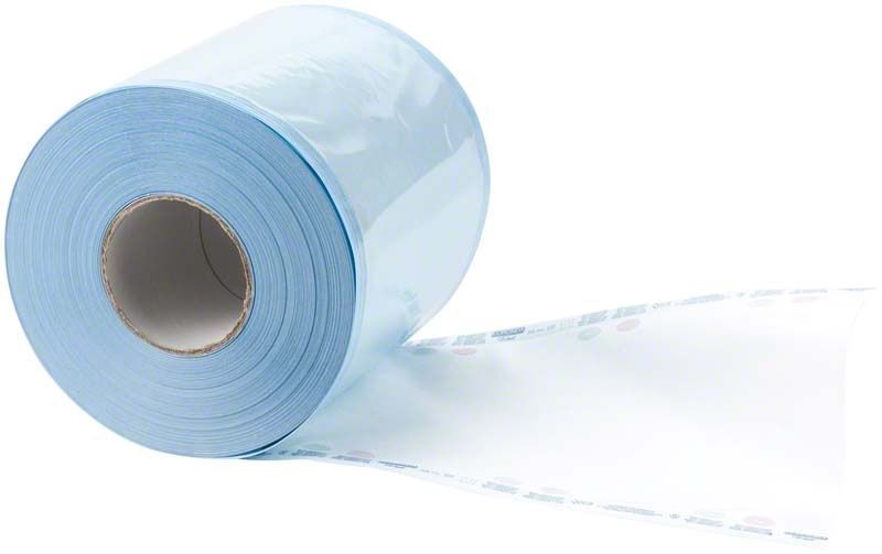 Sterilisationsverpackung Eurosteril Rolle aus medizinischem Papier und Einschweißfolie.