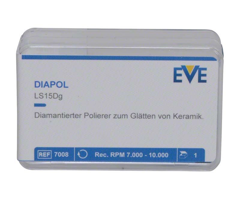Diamantierter Polierer EVE Diapol LS15Dg in Kunststoffverpackung.