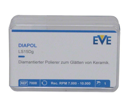 Diamantierter Polierer EVE Diapol LS15Dg in Kunststoffverpackung.