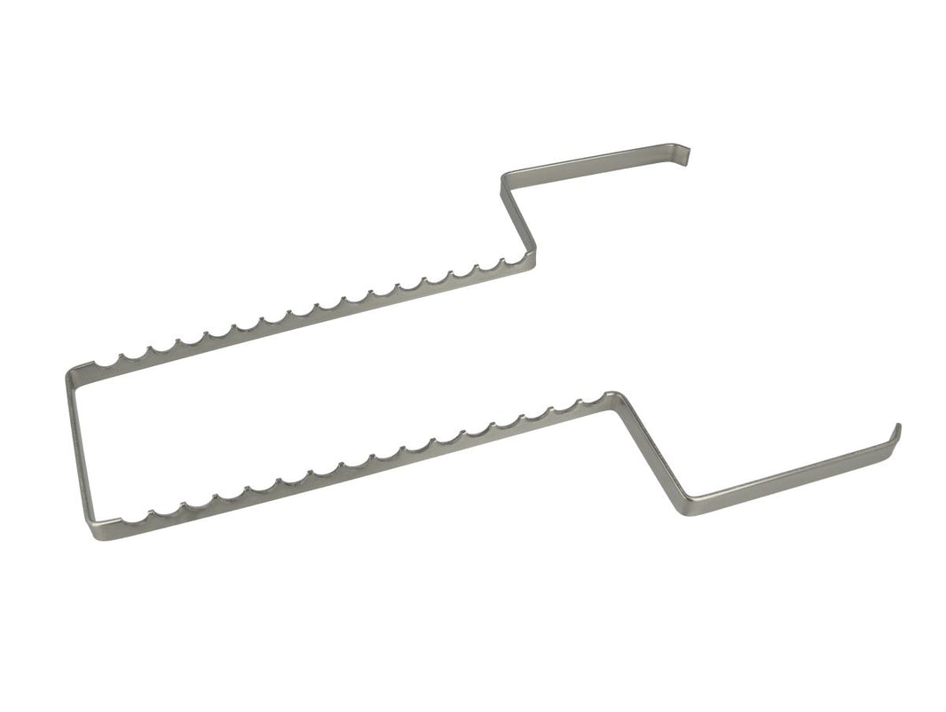 Instrumenteneinsatz aus Edelstahl zur Organisation von Dentalinstrumenten.