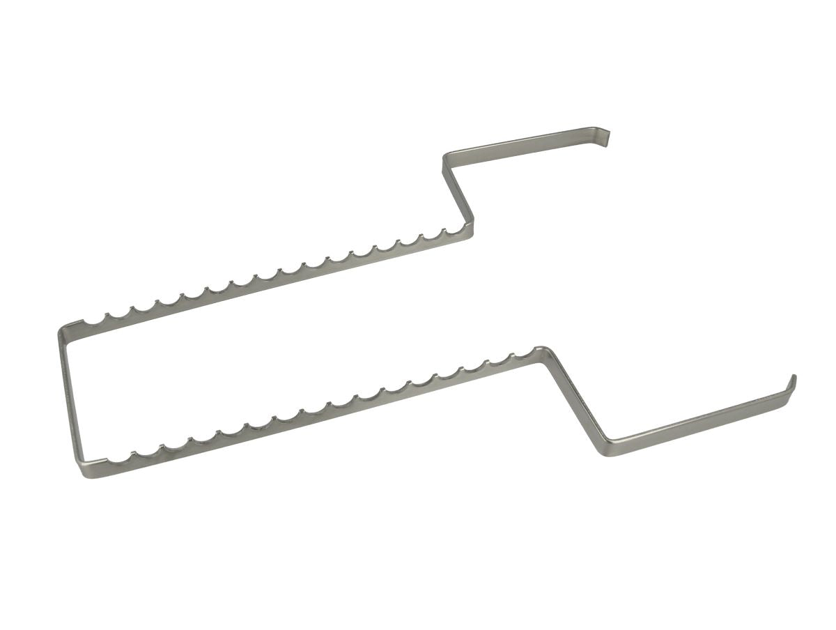 Instrumenteneinsatz aus Edelstahl zur Organisation von Dentalinstrumenten.