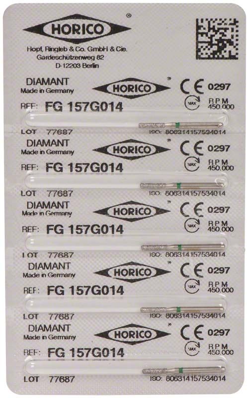 Verpackung von Diamant FG 157G 014 mit CE-Kennzeichnung und QR-Code.