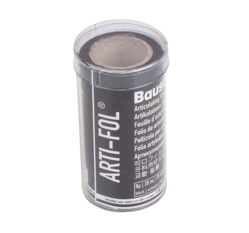 Arti-Fol® Plastik 8µ Rolle im transparenten Spender mit schwarzer Folie.