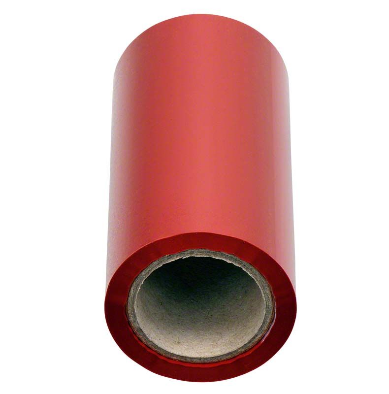 Rolle der roten Arti-Fol® Plastik 8µ Folie aus der Nähe.