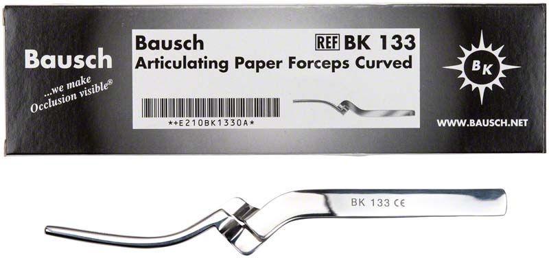 Bausch Arti-Fol Papier-Pinzette gebogen mit ergonomischem Griff, Modell BK 133.
