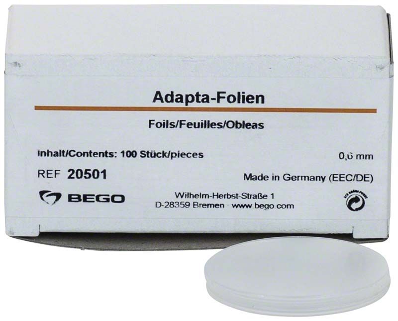 Adapta-Tiefziehsystem Folien 0,6mm transparent in Verpackung.
