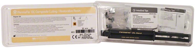 PermaFlo® DC A3,5 Komposit-Set mit Mischspitzen und Gebrauchsanweisung.