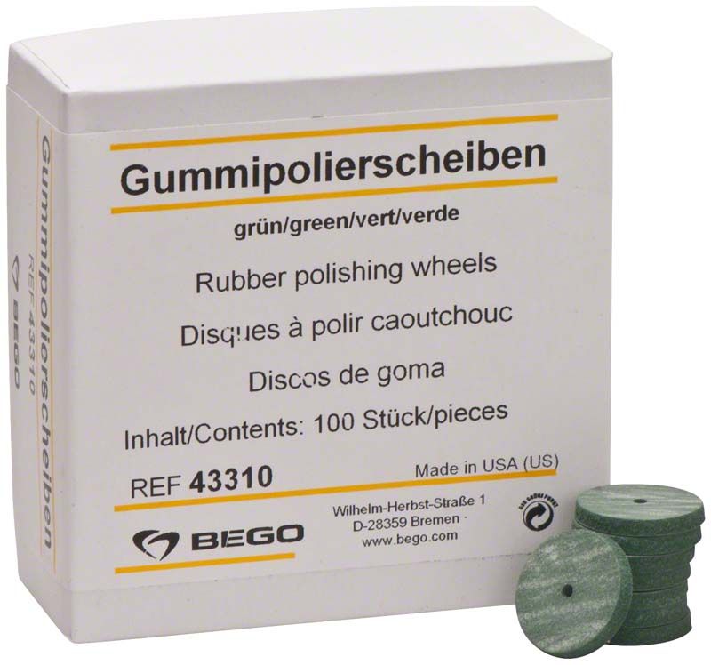 Gummipolierscheiben grün unmontiert in Originalverpackung von BEGO.