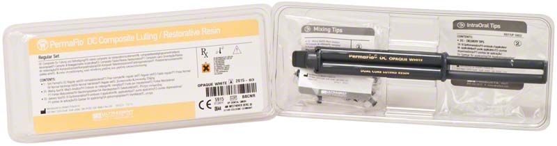 PermaFlo® DC Opaque White Komposit-Material in geöffneter Verpackung.