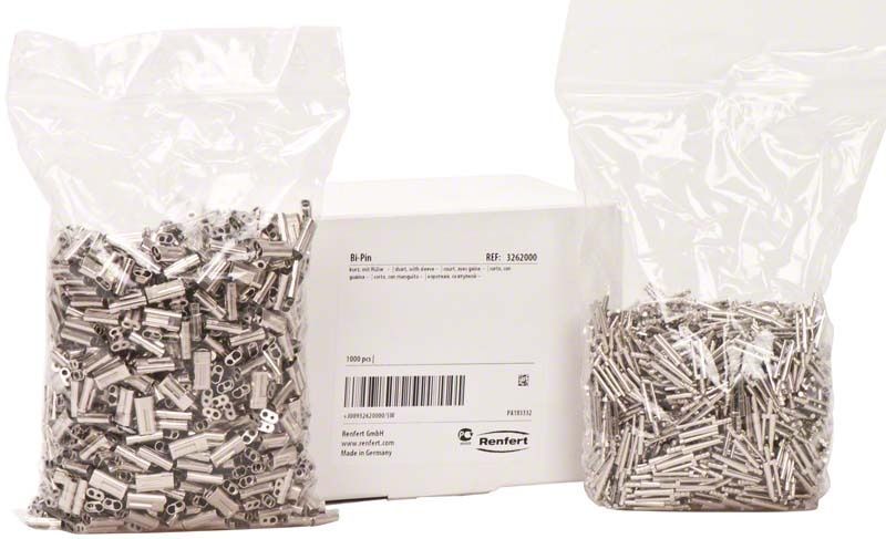 Bi-Pin kurz mit Hülse in transparenten Beuteln vor weißer Verpackung.