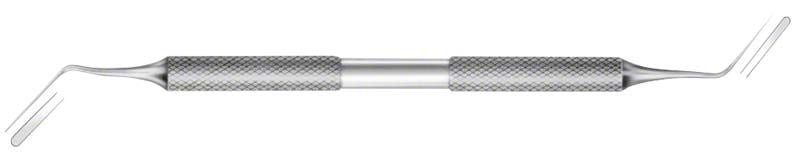 Periotom mit 2,5 mm und 1,8 mm Spitzen, metallisch, zahnmedizinisches Instrument.