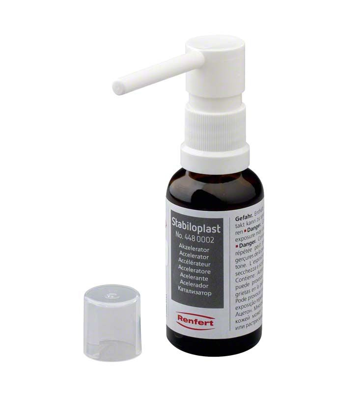 Stabiloplast Akzelerator 30ml Flasche mit Applikatorspitze und Etikett.