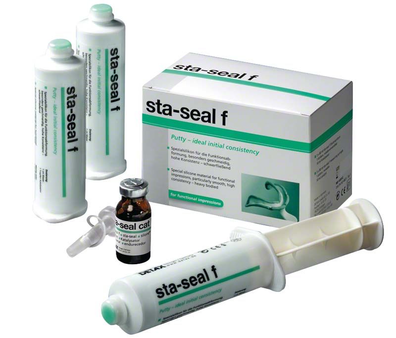 sta-seal f Dosierspritzen und Verpackung mit Abformmaterial für dentalen Gebrauch