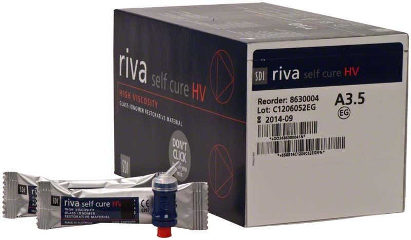 Riva Self Cure HV Kapseln A3,5 Verpackung mit einzelner Kapsel im Vordergrund.