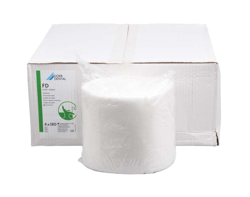 Nachfüllbeutel mit weißen Vliestüchern, geeignet für medizinische Desinfektion.