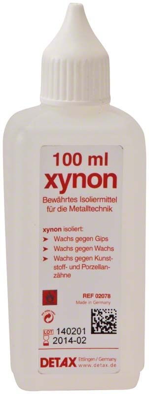 Kunststoff-Flasche 100ml xynon mit rotem Etikett und Dosierspitze.