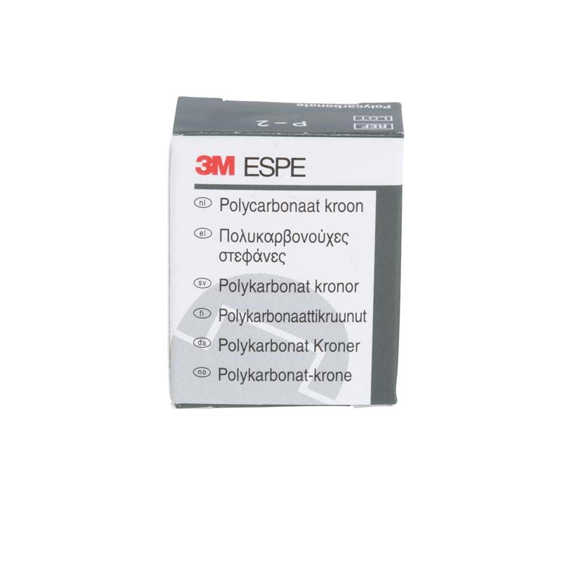 Polycarbonat-Kronen-Verpackung von 3M mit mehrsprachigem Etikett.