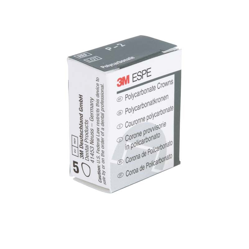Polycarbonat-Kronen-Verpackung von 3M mit mehrsprachigem Etikett und Produktdetails.