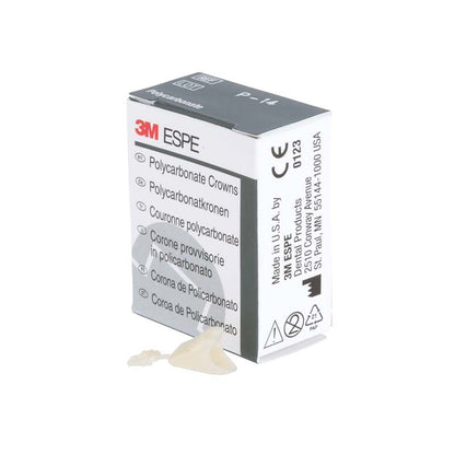Polycarbonat-Kronen OK Front Nr. 14 neben geöffneter Verpackung.