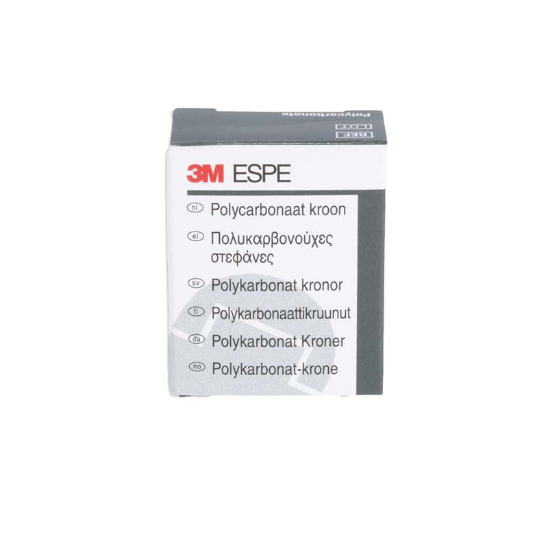 3M-Verpackung für Polycarbonat-Kronen mit mehrsprachiger Beschriftung.