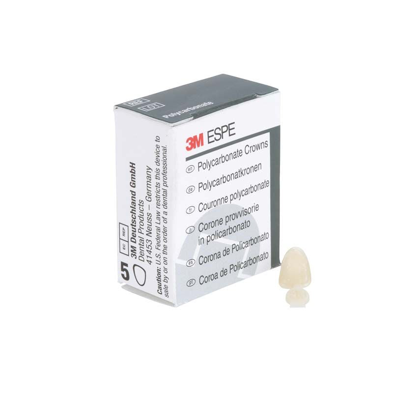 Polycarbonat-Krone OK Front Nr. 26 neben Verpackung von 3M ESPE.