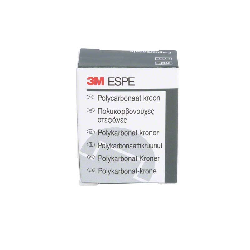 Polycarbonat-Kronen-Verpackung von 3M für Oberkiefer-Frontzähne.