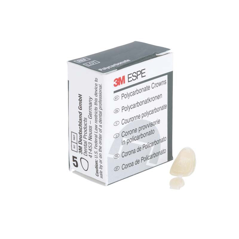 Polycarbonat-Krone Nr. 29 neben 3M ESPE-Verpackung.