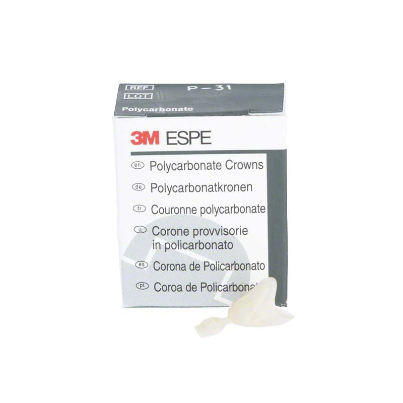 Polycarbonat-Krone für Eckzähne Nr. 31 von 3M in Verpackung.