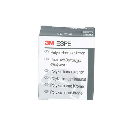 Polycarbonat-Kronen Eckzähne Nr. 31 Verpackung von 3M mit Produktdetails.