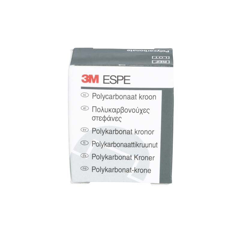 Polycarbonat-Kronen Eckzähne Nr. 35 Verpackung mit mehrsprachiger Beschriftung.