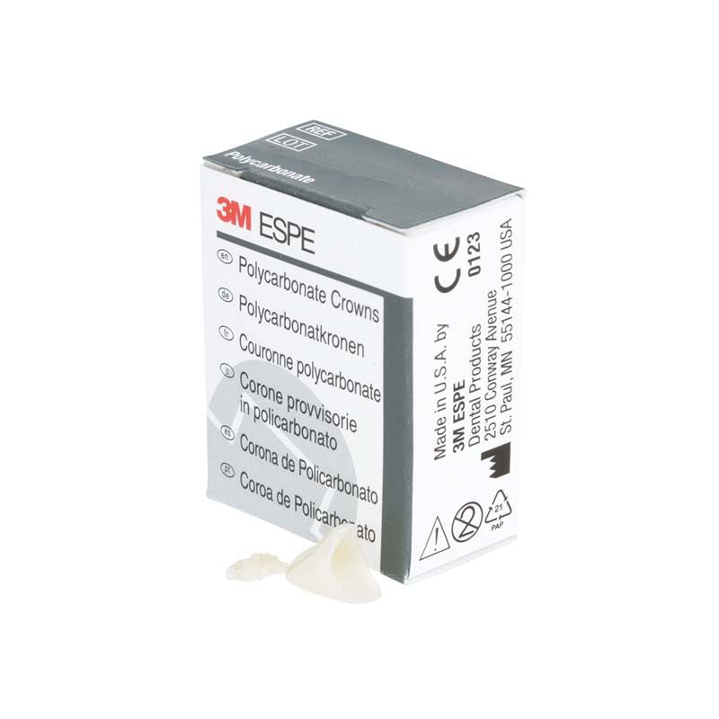 Polycarbonat-Kronen Eckzähne Nr. 35 vor der Verpackung von 3M.