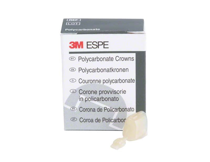 Polycarbonat-Krone Prämolar Nr. 52 von 3M mit Verpackung.