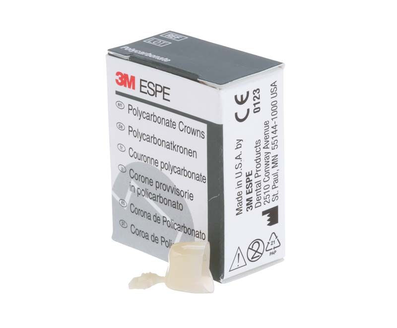 Polycarbonat-Krone Prämolar Nr. 53 von 3M vor der Verpackung.