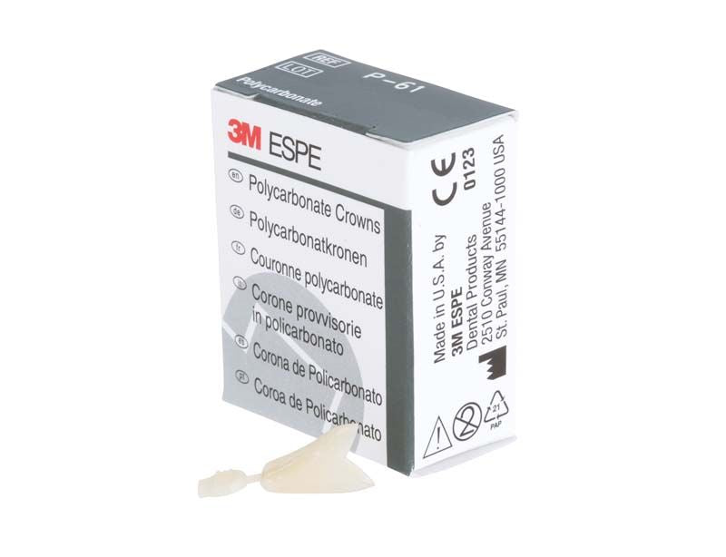 Polycarbonat-Krone mit Verpackung und mehrsprachiger Beschriftung auf weißem Hintergrund.