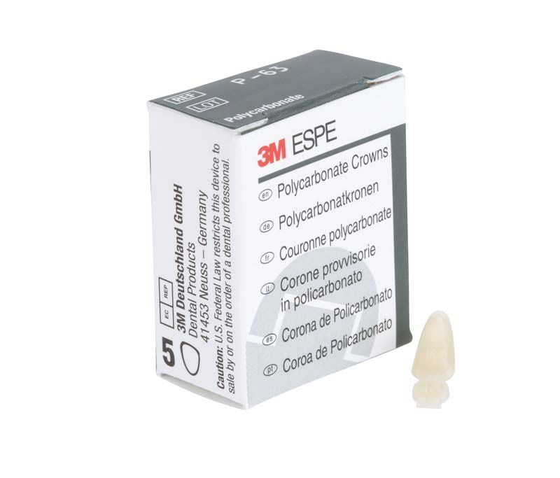 Polycarbonat-Krone von 3M neben Verpackung mit mehrsprachiger Beschriftung.