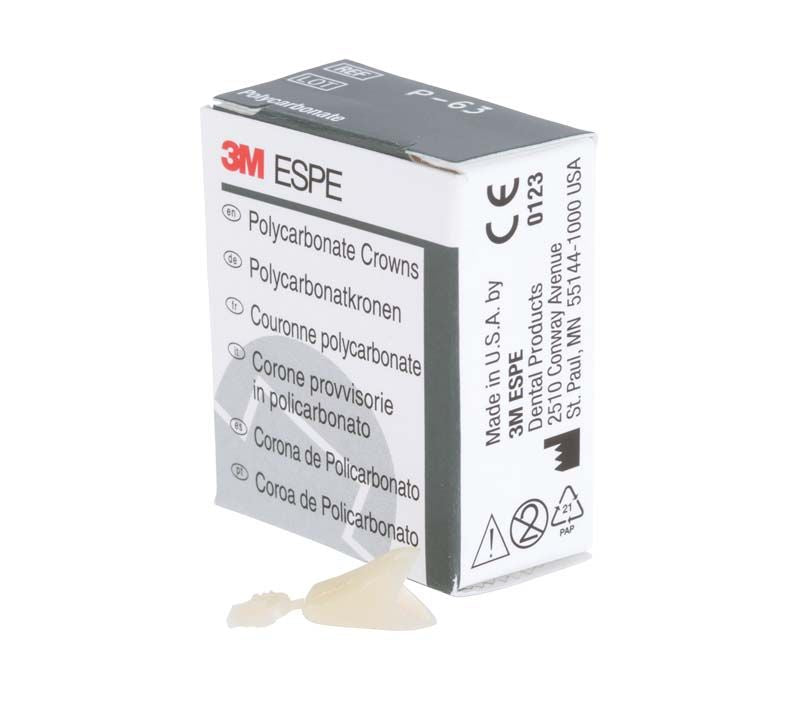 Polycarbonat-Krone von 3M vor Verpackung mit mehrsprachiger Beschriftung.