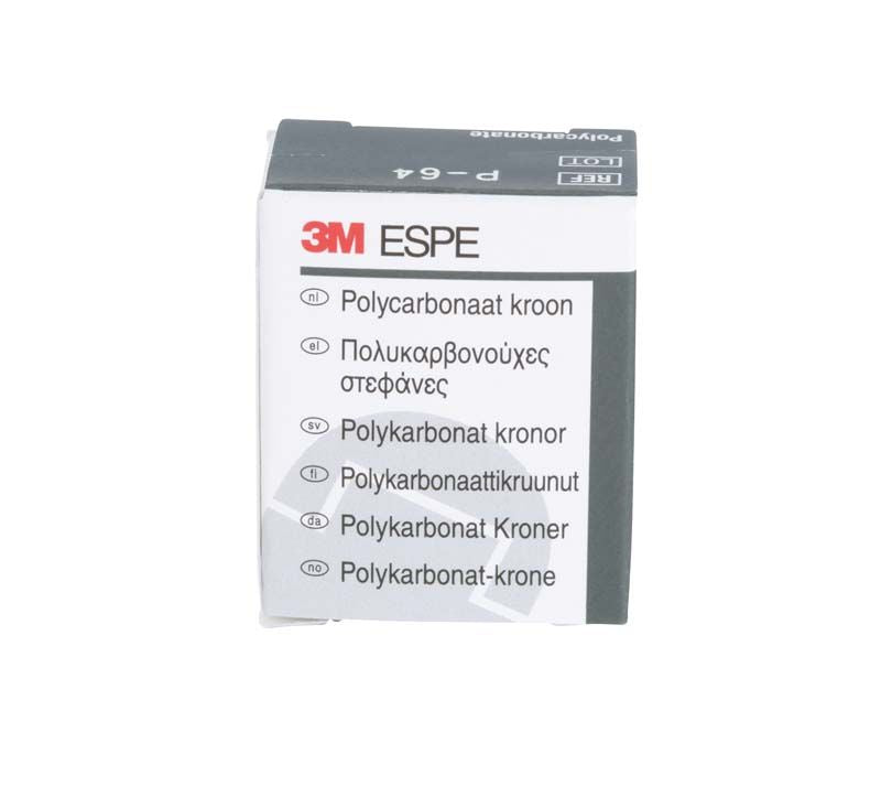 Polycarbonat-Kronen UK Front Nr. 64 Verpackung mit mehrsprachiger Beschriftung.